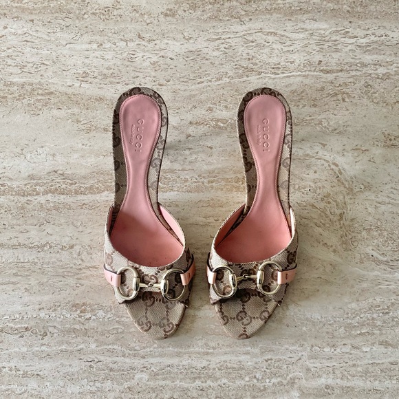 Vintage Gucci Guccissima Horsebit Sandal Mule Heels - Picture 1 of 9